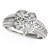 Round Diamond Floral Motif Engagement Ring in 14k White Gold (1 3/8 cttw)