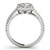 Round Diamond Floral Motif Engagement Ring in 14k White Gold (1 3/8 cttw)