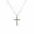 Cross Pendant with Diamonds in Sterling Silver