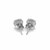 Faceted White Cubic Zirconia Stud Earrings in 14k White Gold(7mm)