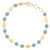 14k Yellow Gold Turquoise Geometric Mirror Gem Chain Bracelet (5.00 mm)