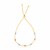 14k Tri-Color Gold Textured Oval Station Lariat Style Bracelet (1.20 mm)