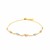 14k Tri-Color Gold Textured Oval Station Lariat Style Bracelet (1.20 mm)