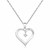 Fancy Diamond Accented Heart Pendant in Sterling Silver (.03 cttw)