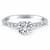 Shared Prong Diamond Band Accent Engagement Ring in 14k White Gold