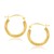 Fancy Round Hoop Earrings in 10k Yellow Gold