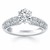 Triple Row Pave Diamond Engagement Ring Mounting in 14k White Gold