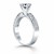 Triple Row Pave Diamond Engagement Ring Mounting in 14k White Gold