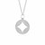 Cut-out Diamond Studded Round Pendant in 14k White Gold (1/3 cttw)