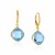 Drop Earrings with Blue Topaz Cushion Briolettes in 14k Yellow Gold 