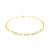 Hammered Flat Oval Link Anklet in 14k Yellow Gold