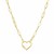 14k Yellow Gold Paperclip Chain Necklace with Heart Carabiner Clasp