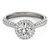 14k White Gold Halo Round Diamond Engagement Ring with Graduated Pave Band (1 1/3 cttw)