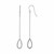 Textured Pear Shaped Long Drop Earrings in 14k White Gold