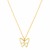 14k Yellow Gold High Polish Butterfly Peral Paste Necklace