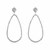 14k White Gold Textured Teardrop Motif Post Earrings