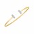 14k Two Tone Gold Diamond Tee Bar Bangle (2.00 mm)