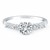 Shared Prong Accent Diamond Engagement Ring Mounting in 14k White Gold