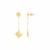 14K Yellow Gold High Polish Pyramid Drop Earrings