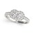 Halo Set Two Stone Round Diamond Ring in 14k White Gold (3/4 cttw)