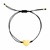 9 1/4 inch Black Cord Adjustable Bracelet with 14k yellow Gold Heart