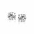 Round CZ Stud Earrings in 14k White Gold(8mm)