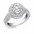 Vintage Halo Diamond Semi-Mount in 14k White Gold