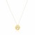 14k Yellow Gold Necklace with Dog Paw Print Symbol in Mother of Pearl