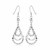 Cascading Triple Open Teardrop Textured Dangling Earrings in Sterling Silver