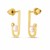 14k Yellow Gold J Hoop Pearl Earrings