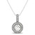 Milgrain Edge Diamond Halo Pendant in 14k White Gold (5/8 cttw)