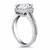 Emerald Cut Diamond Halo Split Shank Engagement Ring Mounting in 14k White Gold