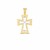 14k Two Tone Gold High Polish Diamond Cut Cross Pendant