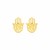 14k Yellow Gold Polished Hand of Hamsa Post Earrings