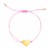 9 1/4 inch Pink Cord Adjustable Bracelet with 14k yellow Gold Heart