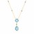 14k Yellow Gold Necklace with Pear-Shaped and Cushion Blue Topaz Briolettes