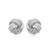 Small Ridged Love Knot Earring in 14k White Gold