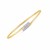 14k Two Tone Gold Diamond Bypass Bar Bangle (2.00 mm)