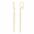 Diamond Cut Long Pin Style Drop Earrings in 14k Yellow Gold