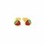 14k Yellow Gold Enameled Strawberry Childrens Earrings