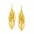 Cascading Textured Marquise Shape Earrings in 14k Yellow Gold