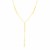 14K Yellow Gold Lariat Necklace with Paperclip Chain Stations