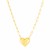 14k Yellow Gold Paperclip Chain Necklace with Puffed Heart