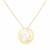 14k Yellow Gold Necklace with Cat Symbol in Mother of Pearl