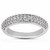 Triple Row Micro- Pave Diamond Wedding Ring Band in 14k White Gold