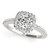 14k White Gold Round Pave Style Slim Shank Diamond Engagement Ring (1 1/8 cttw)