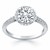 Diamond Halo Cathedral Engagement Ring Mounting with Accent Diamonds in 14k White Gold