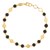 14k Yellow Gold Onyx Geometric Mirror Gem Chain Bracelet (5.00 mm)