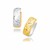 Reversible Quilted Hinged Hoop Huggie Earrings in 14k Two-Tone Gold