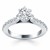 Curved Shank Engagement Ring Mounting with Pave Diamonds in 14k White Gold